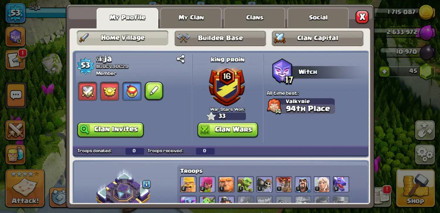 اکانت کلش لول53 توی بهترین کلن|کنسول، بازی ویدئویی و آنلاین|آفتاب, |دیوار