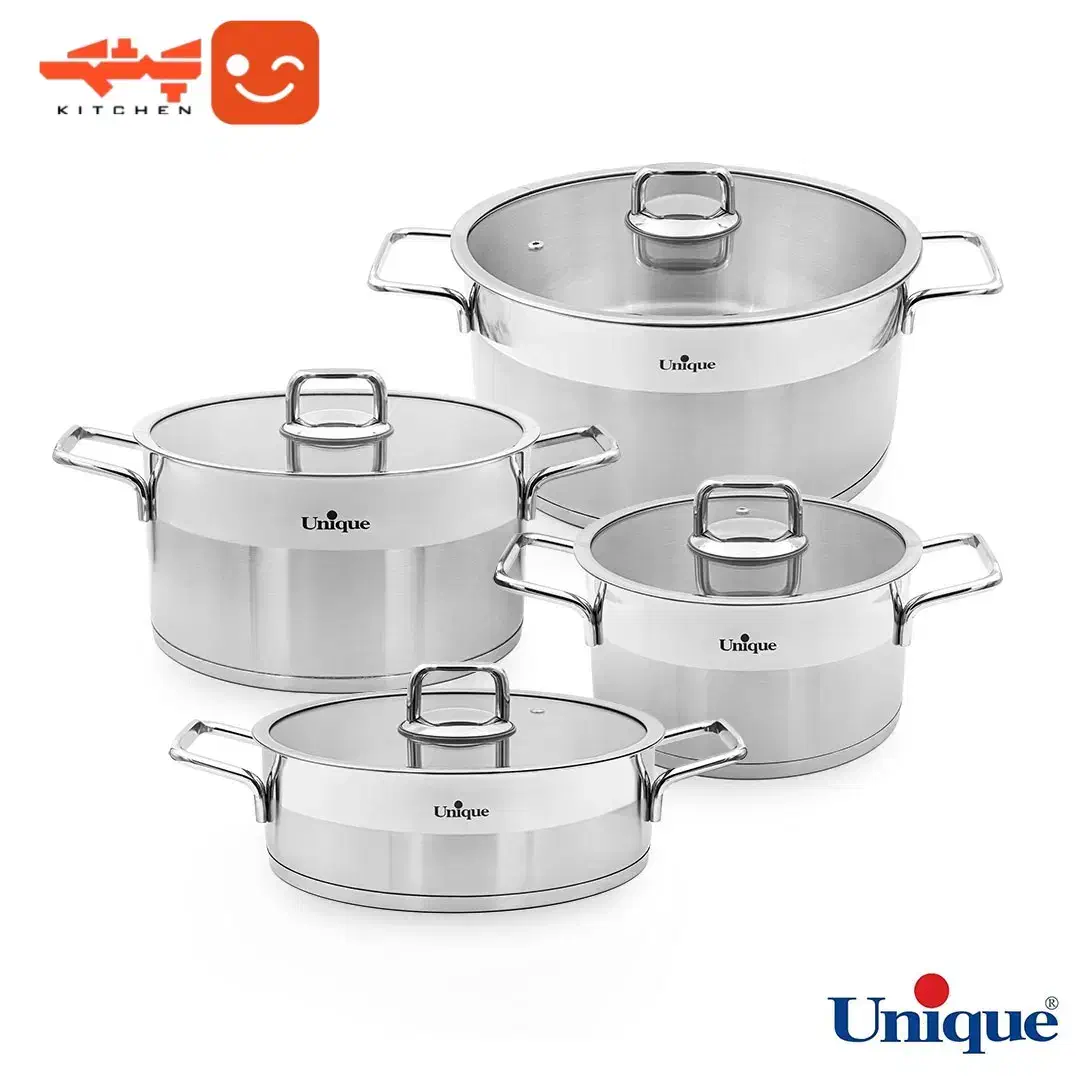 سرویس قابلمه استیل کفه چدن درب فلت یونیک UN-9990|ظروف پخت‌وپز|تهران, ائمه اطهار|دیوار