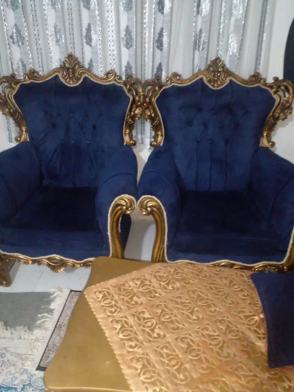 مبل مخمل سرمه ای|مبلمان خانگی و میز عسلی|رشت, حمیدیان|دیوار