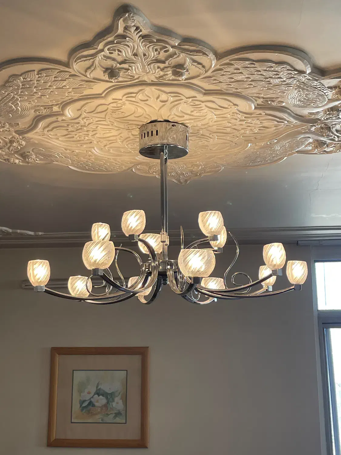 لوستر استیل ۱۵ شاخه شیک|لوستر و چراغ آویز|اصفهان, فرهنگیان|دیوار