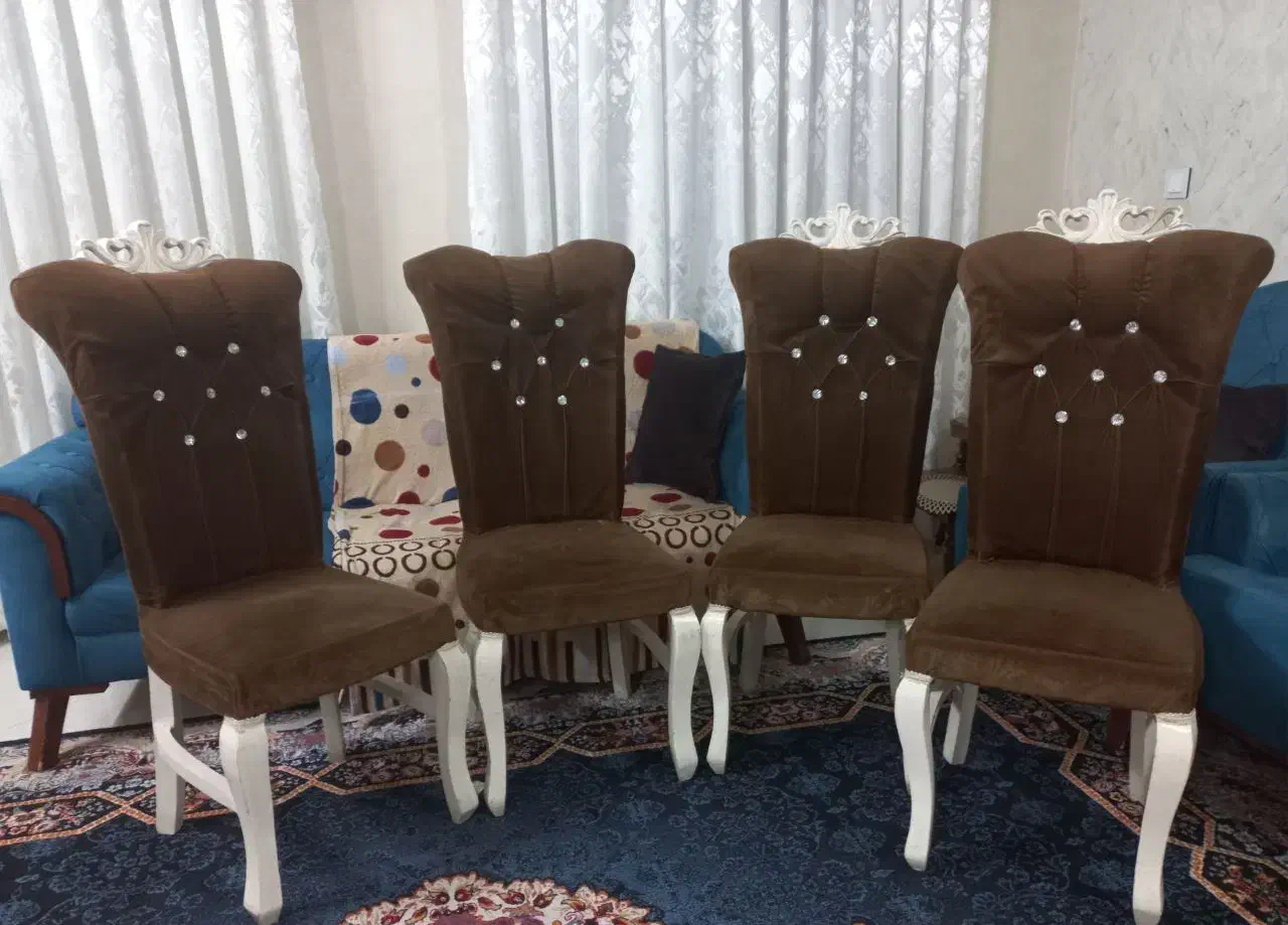 صندلی میزغذاخوری قهوهای تیره|میز و صندلی غذاخوری|ری, دولتآباد|دیوار