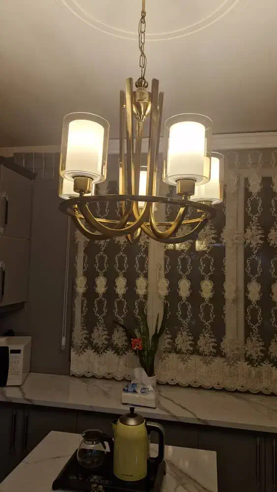 لوستر ۵ شعله ضربدری رنگ شامپاینی|لوستر و چراغ آویز|تهران, تهرانپارس غربی|دیوار