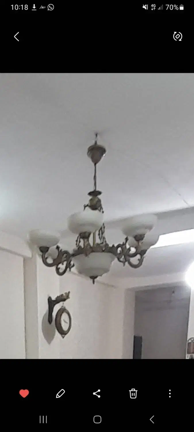 لوستر ۶ شاخه|لوستر و چراغ آویز|بروجرد, |دیوار