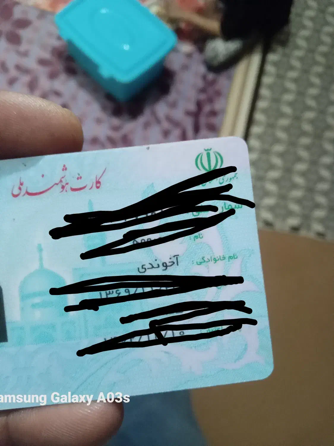 کارت ملی بنام تقی آخوندی گم شده|اشیا|تهران, شهرک ولیعصر شمالی|دیوار