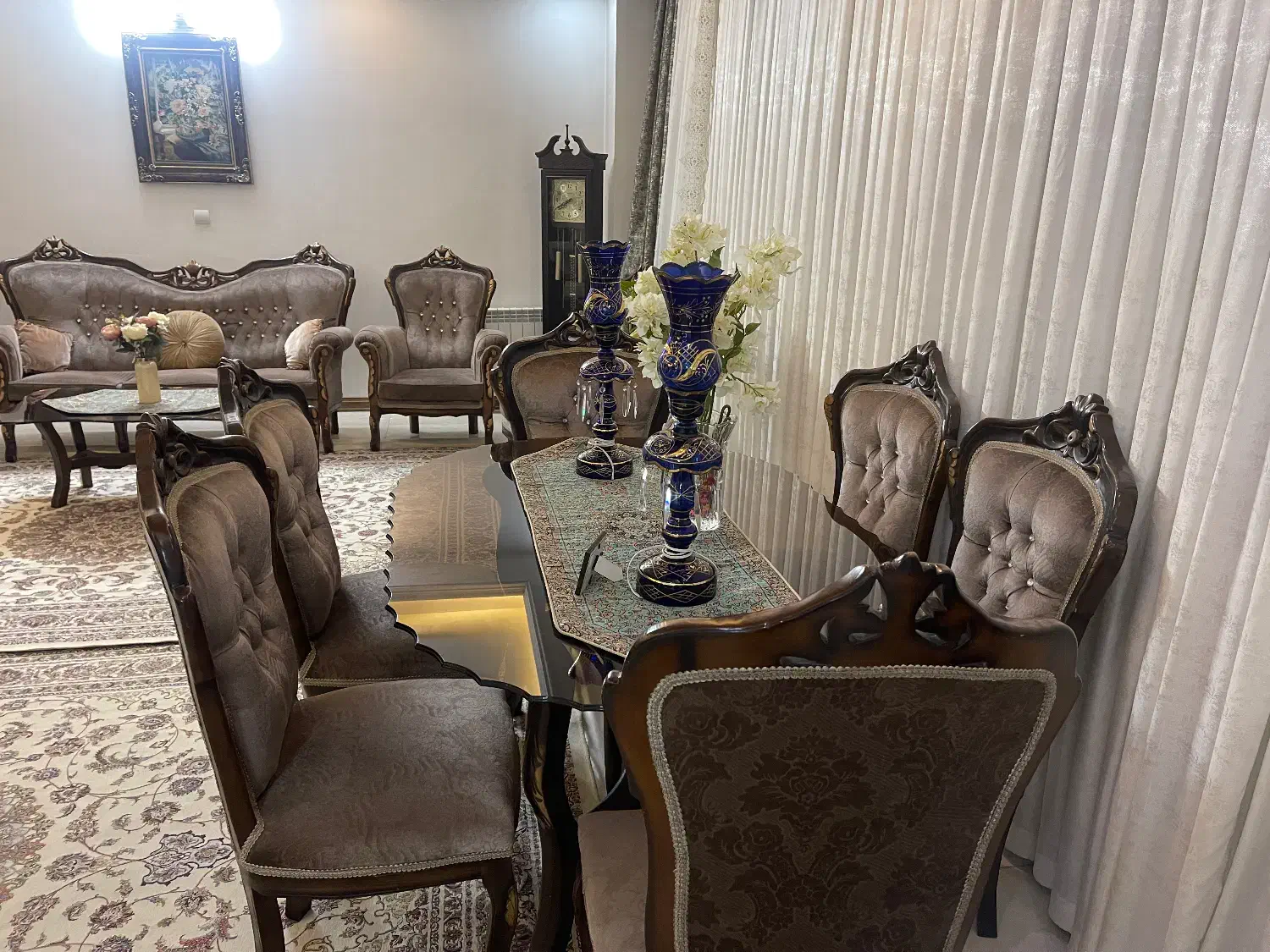 مبل استیل ۷نفره و میز ناهار خوری ۶نفره و بوفه|مبلمان خانگی و میز عسلی|قرچک, زیبا شهر|دیوار