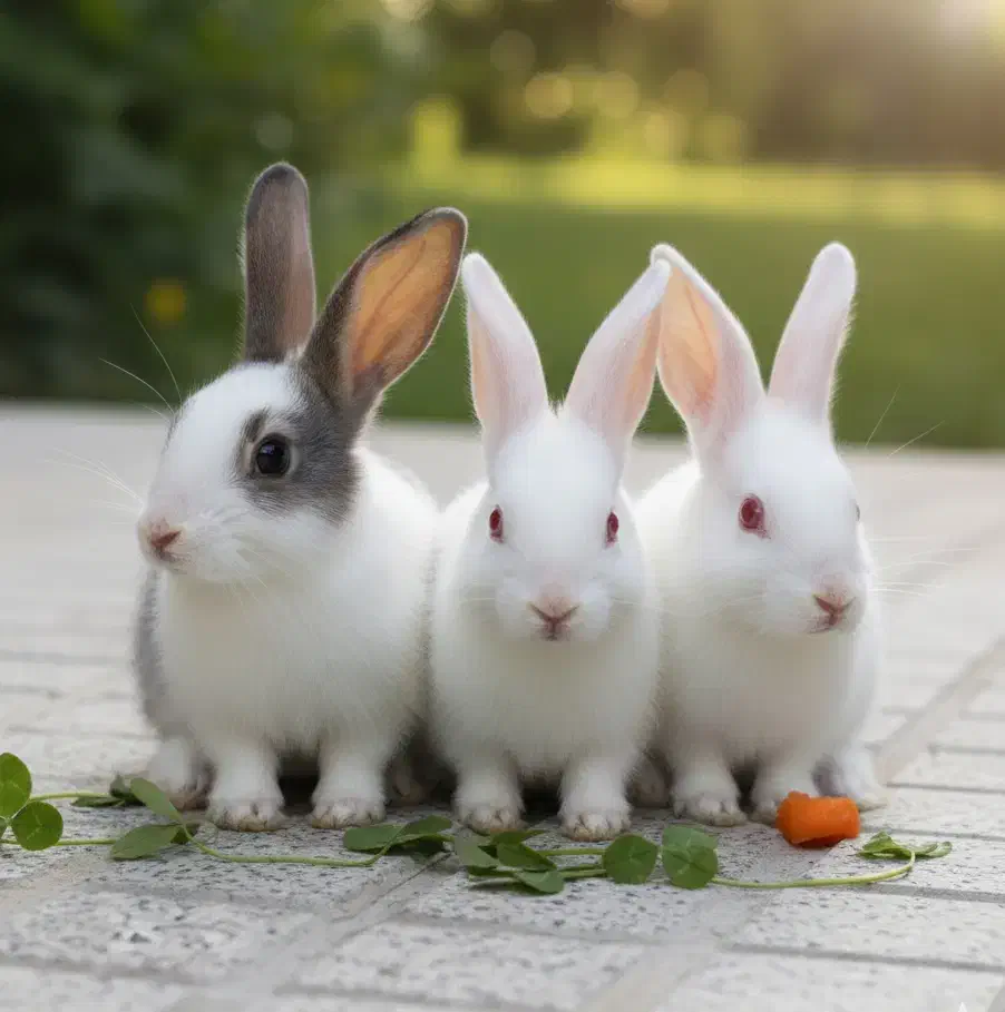 سه بچهخرگوش دوماهه زیبا|موش و خرگوش|همدان, |دیوار