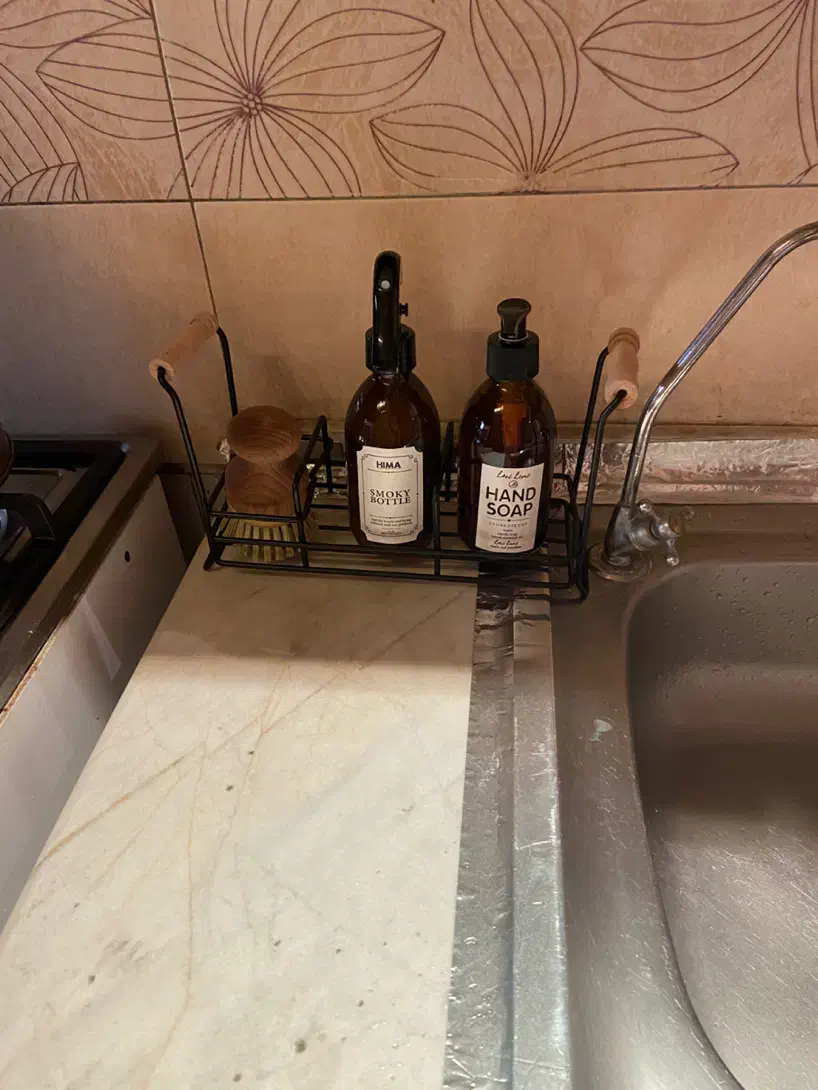 استند فلزی کنارسینک بادسته های چوبی|آب‌چکان و نظم‌دهنده ظروف|تهران, نارمک|دیوار