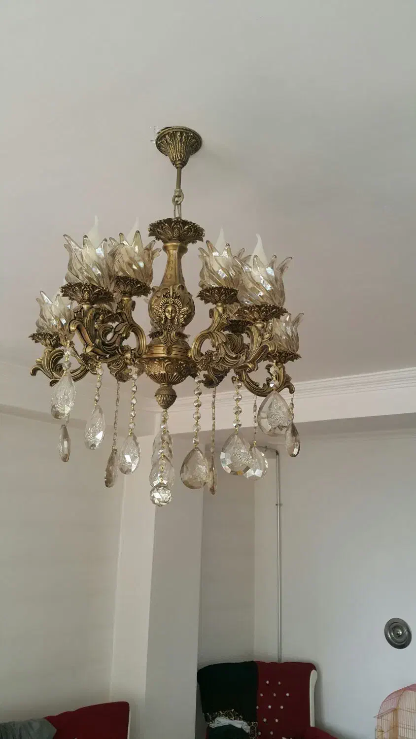 یک عدد لوستر برنز|لوستر و چراغ آویز|تبریز, |دیوار