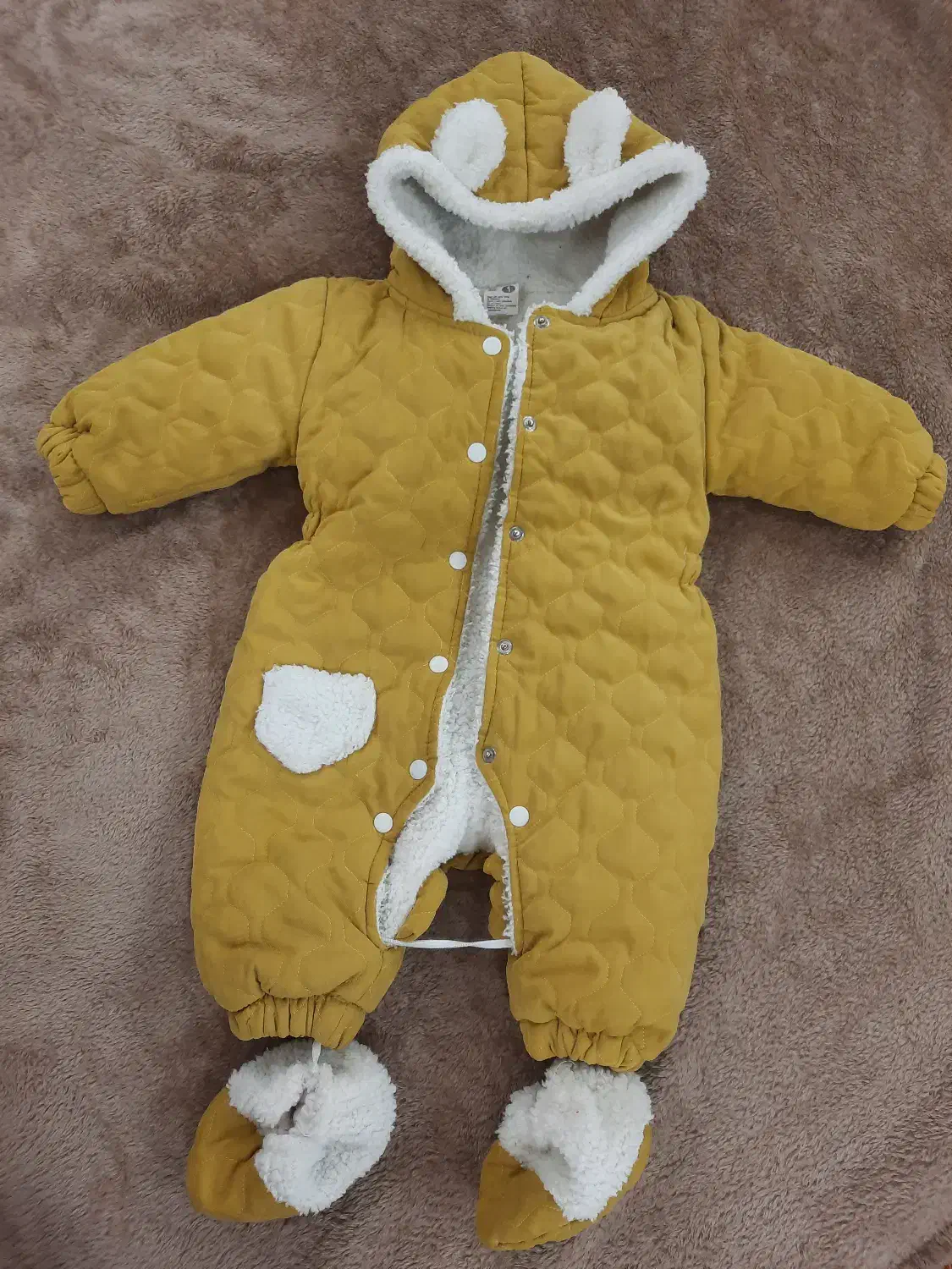 کاپشن سرهمی کرکدار ، کلاهدار با جوراب|کفش و لباس بچه|آستارا, |دیوار