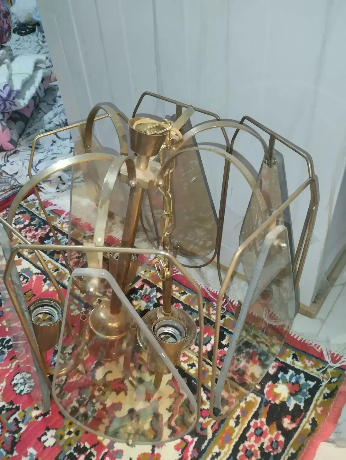 شیشه دوجداره قلم زمین تلمبه لوستر|لوستر و چراغ آویز|تبریز, |دیوار