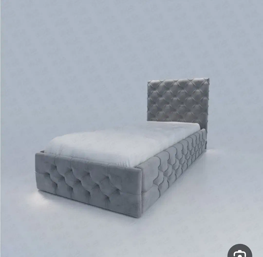 دو عدد تخت یک نفره چستر طوسی|تشک تختخواب|میانه, |دیوار