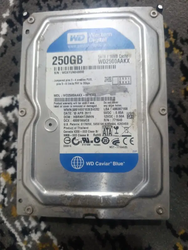 هارد 250 گیگ hdd|قطعات و لوازم جانبی رایانه|اهواز, پردیس دو|دیوار