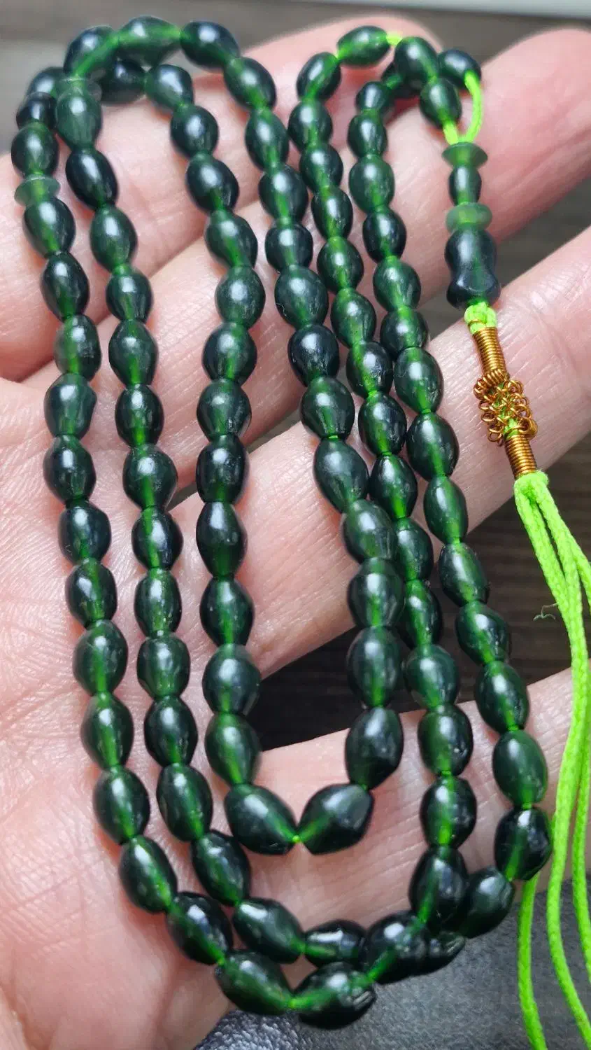 شاه مقصود افغان ۱۰۱ دانه سبز یشمی|جواهرات|ری, هاشم‌آباد|دیوار