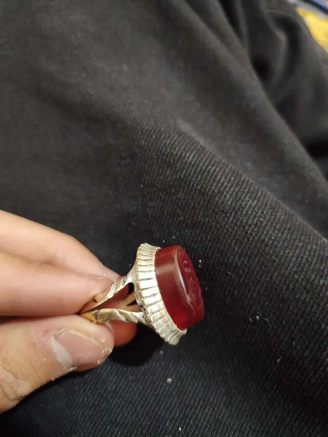 انگشتر با سنگ عقیق اصل یمن|جواهرات|تبریز, |دیوار