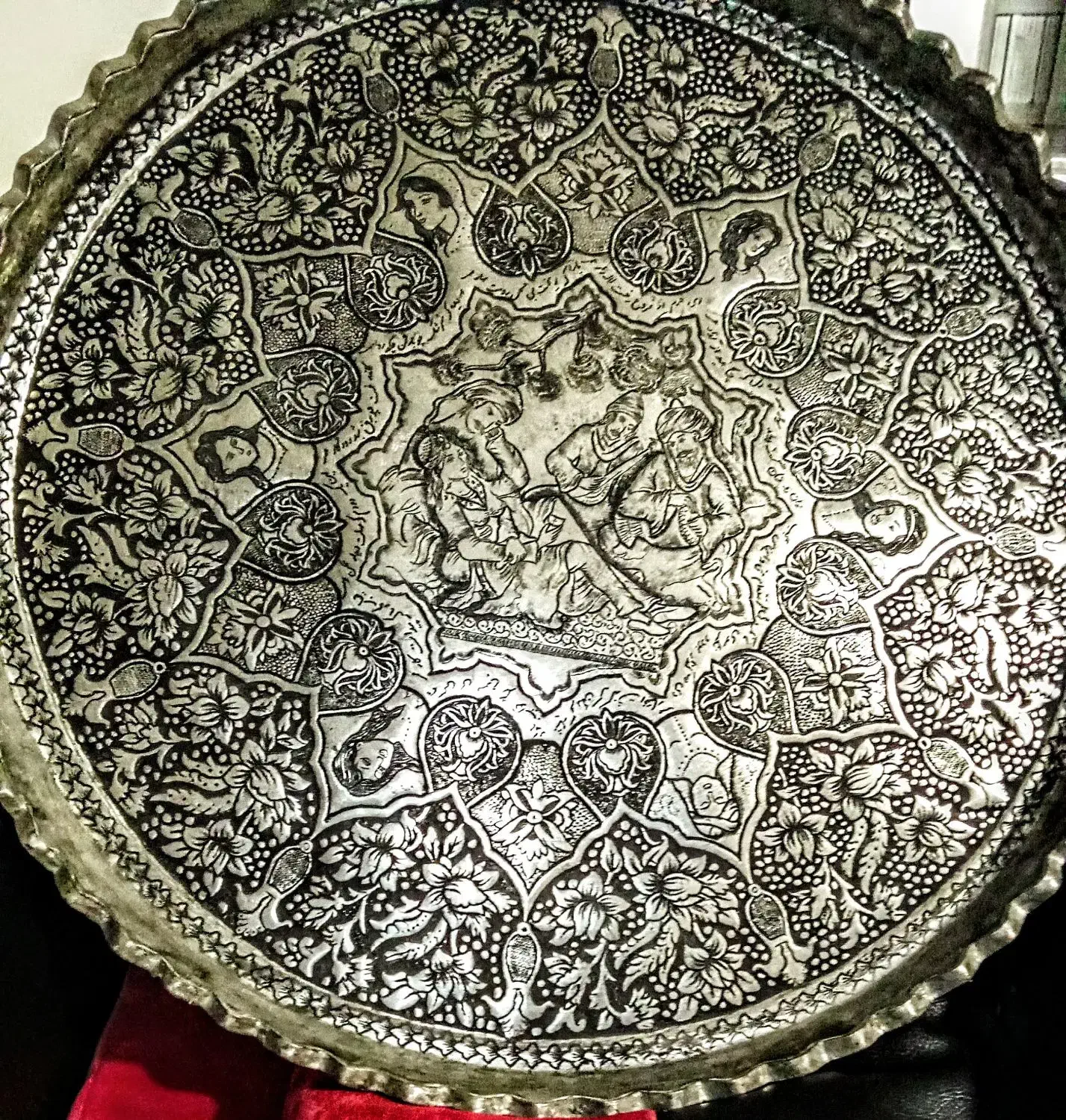 مجمع مس لبکنگره قاجار قلم فاخرارزشمندپهلوی طرح بزم|کلکسیون اشیاء عتیقه|زنجان, |دیوار