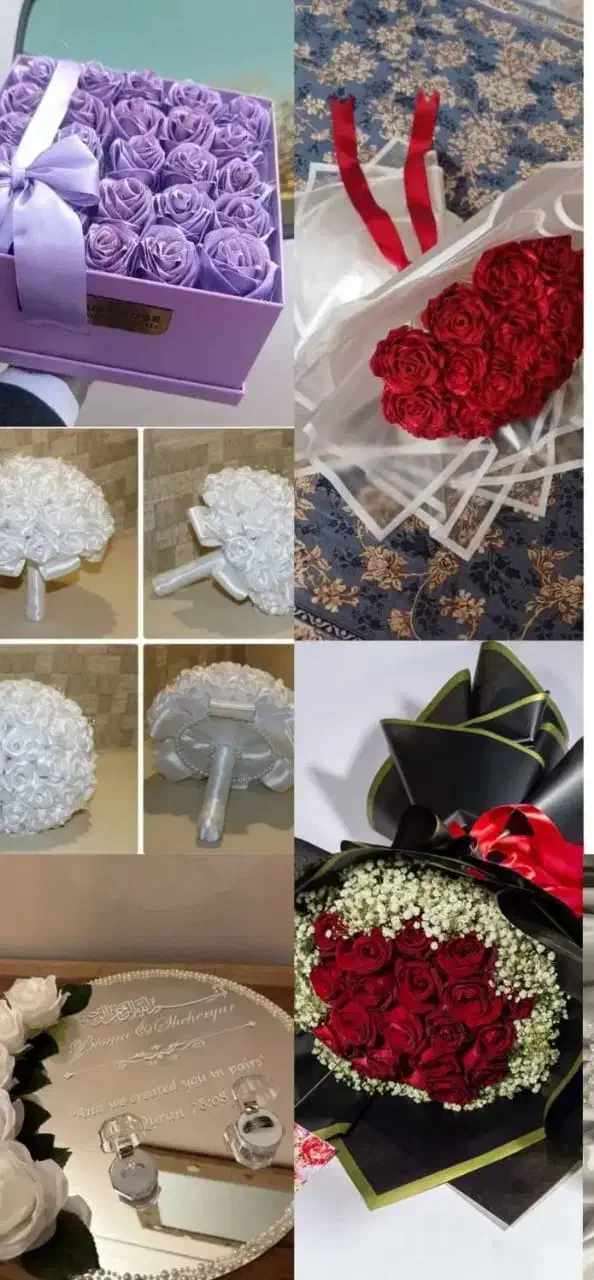 دسته گل و سینی حلقه های نامزدی|گل مصنوعی|خانمیرزا, |دیوار