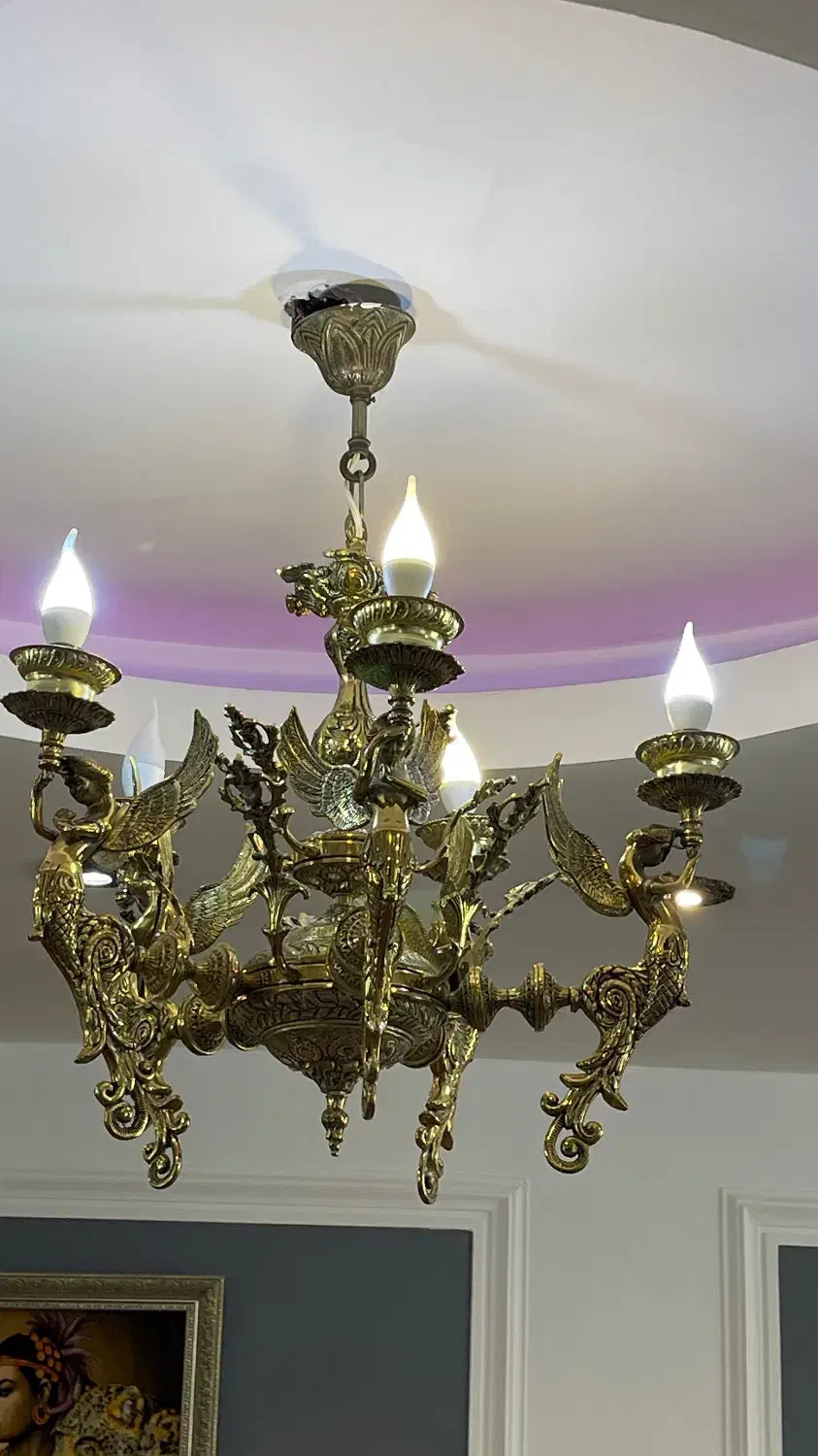 ۲ عدد لوستر برنز فرشته پنج شاخه|لوستر و چراغ آویز|هشتگرد, شهرک اداری|دیوار