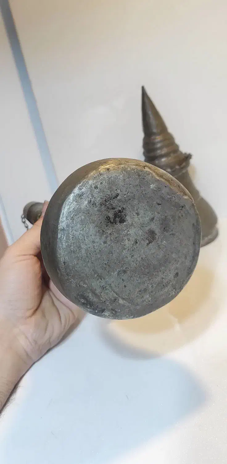 تنگ مشربه نباتدون مسی قدیمی عتیقه کلکسیون سایزخاص|کلکسیون اشیاء عتیقه|نکا, |دیوار