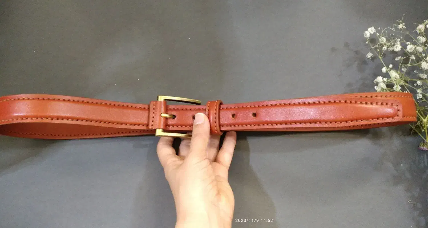 کمربند سه لایه چرم گاوی دست دوز|کیف، کفش، کمربند|اهواز, شهرک برق|دیوار