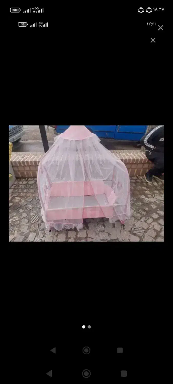 گهواره سورمه ای|اسباب و اثاث بچه|کنگاور, |دیوار