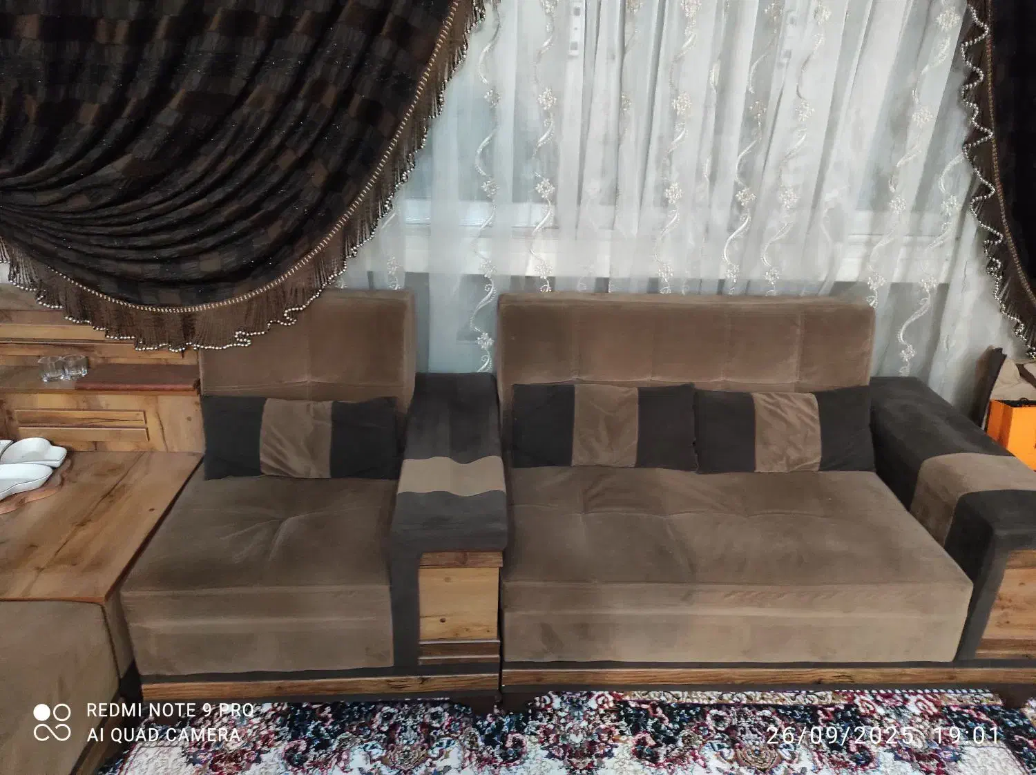 مبل شش نفره با چوب روسی|مبلمان خانگی و میز عسلی|تهران, سلسبیل جنوبی|دیوار