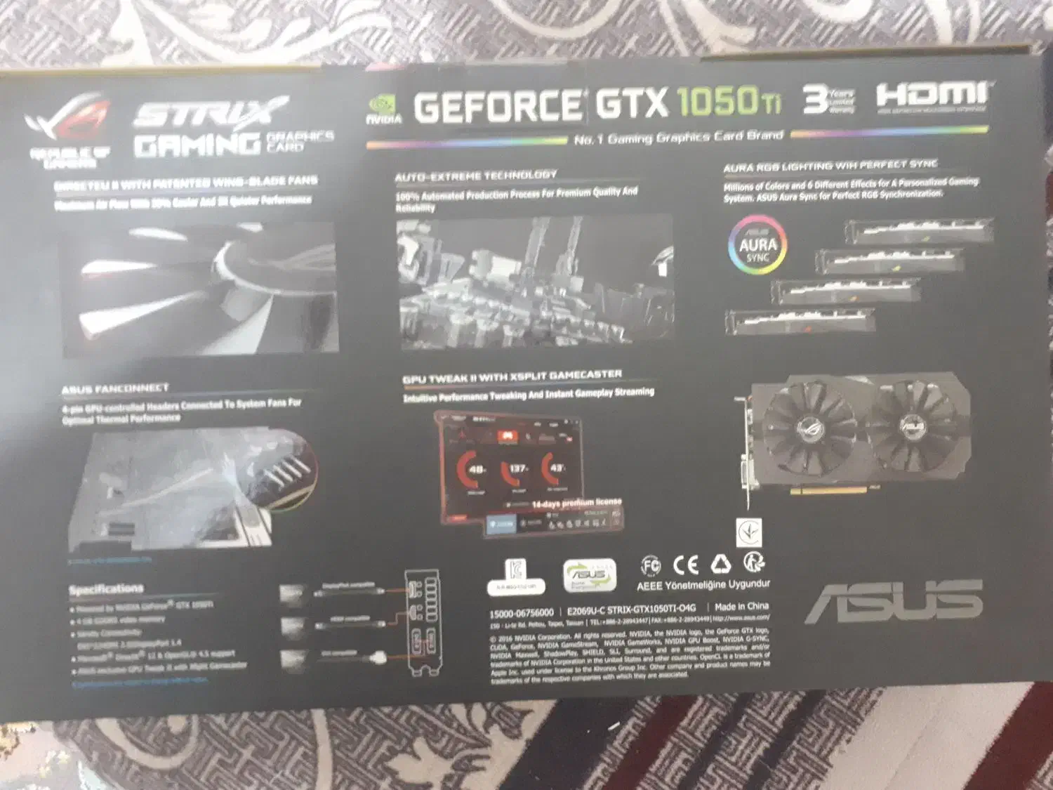 کارت گرافیک asus rog strix gtx 1050 ti 4gig oc|قطعات و لوازم جانبی رایانه|فولادشهر, فولادشهر|دیوار