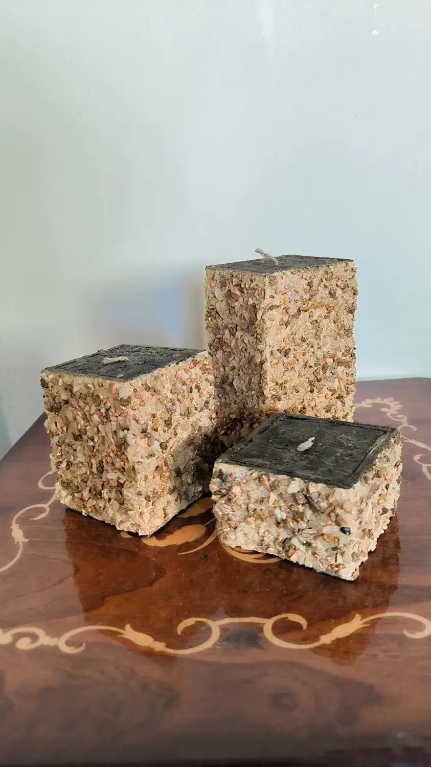 شمع سهتایی سنگی|صنایع دستی و سایر لوازم تزئینی|اصفهان, طامه|دیوار