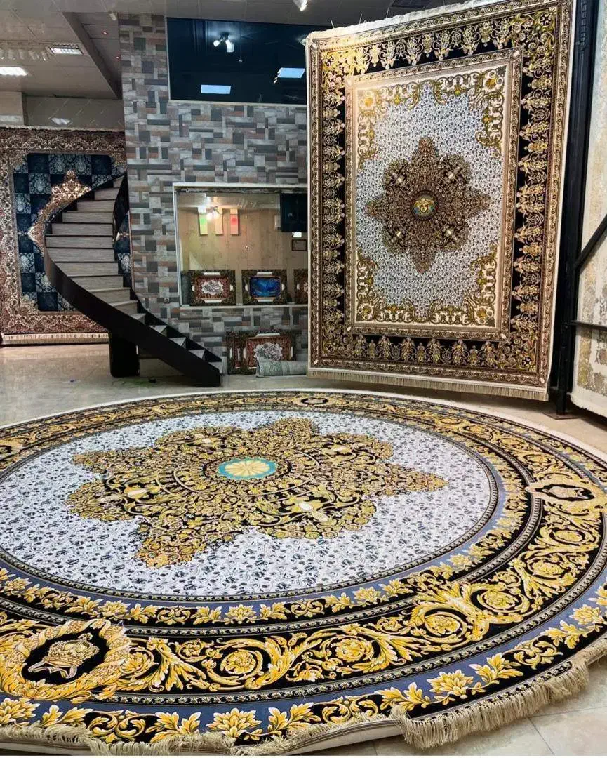 فرش 700شانه/500شانه رنگ بنفش و سورمه ای|فرش|شیراز, لاله|دیوار