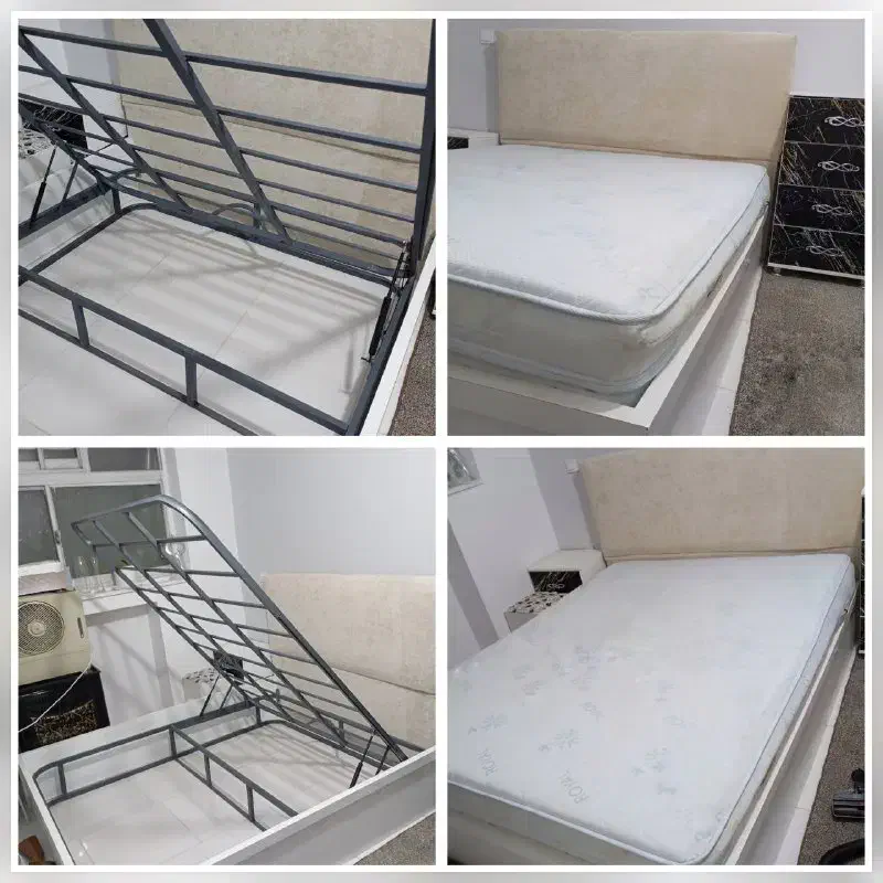 تختخواب ۲نفره با کفی فلزی جکدار، نو و سالم|تخت و سرویس خواب|همدان, |دیوار