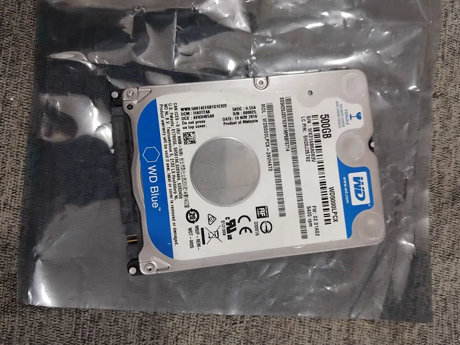 هارد 500 گیگ|قطعات و لوازم جانبی رایانه|پرند, فاز ۵|دیوار