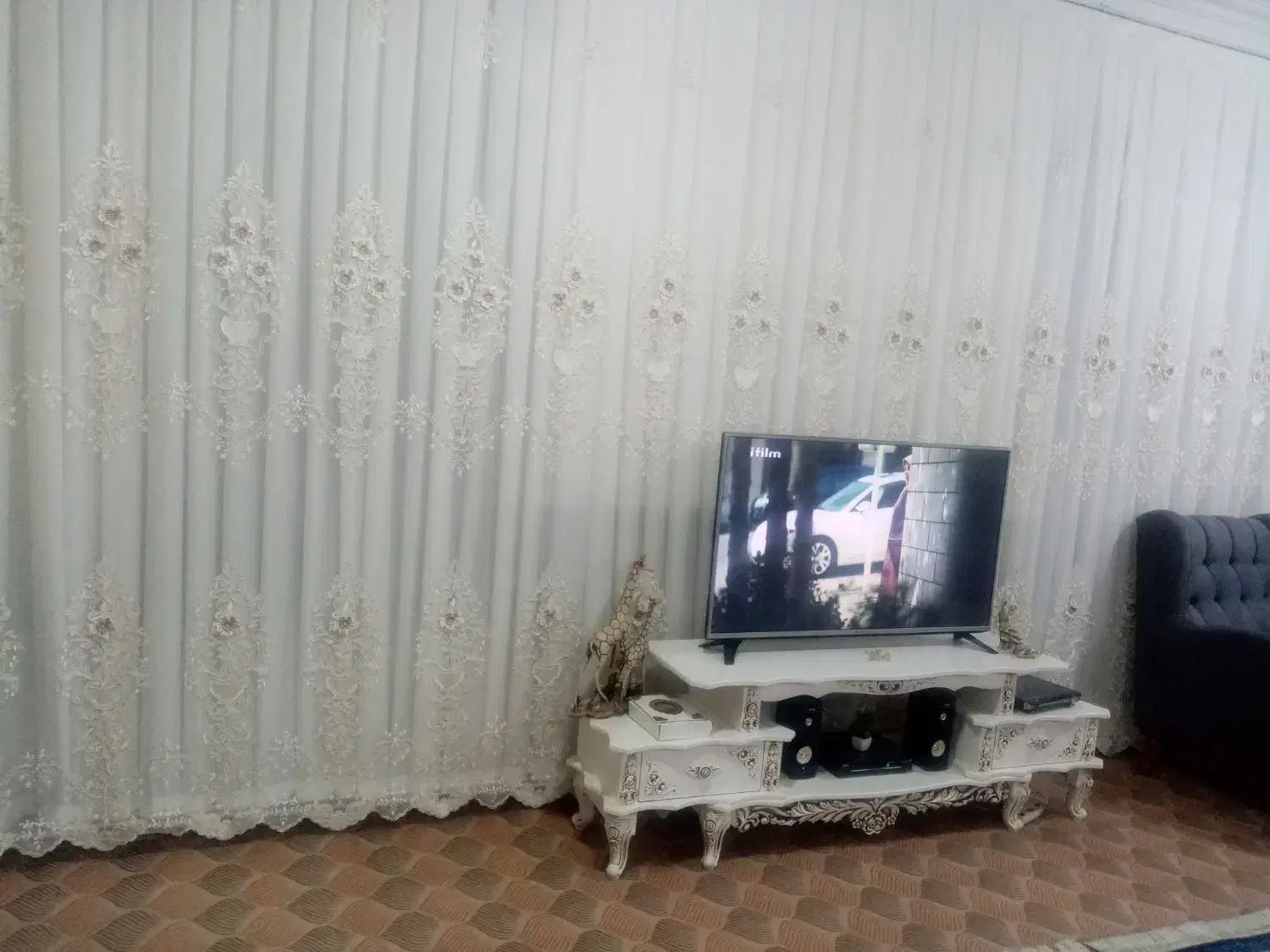 پرده گل برجستهجنس ترک|پرده، رانر، رومیزی|خان ببین, |دیوار