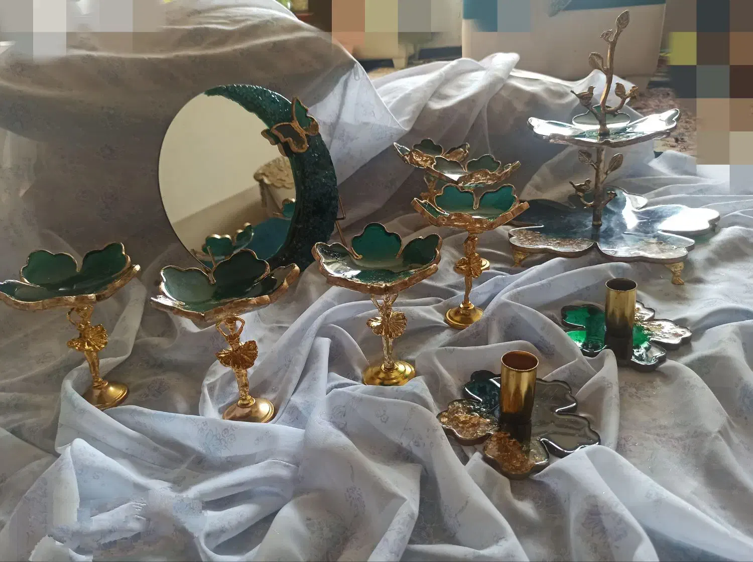 هفت سین رزینی|ظروف سرو و پذیرایی|شیراز, باجگاه|دیوار