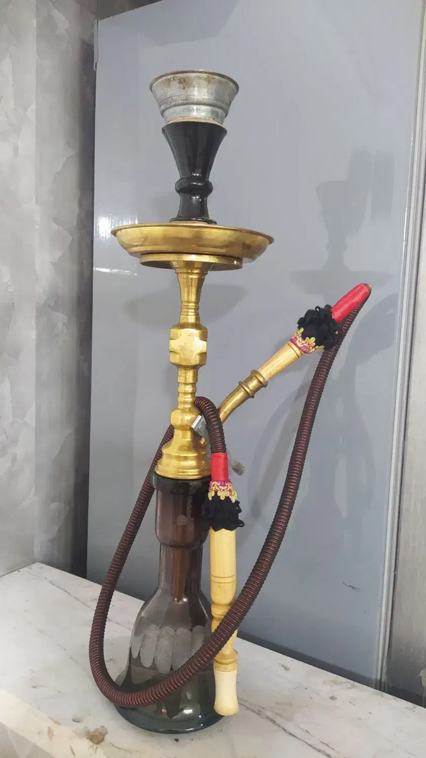 قلیون تنه برنجی درحد نو|صنایع دستی و سایر لوازم تزئینی|ورامین, ورامین|دیوار