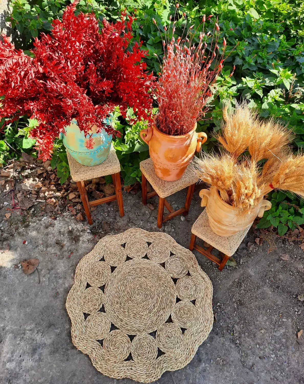 گل خشک ،دسته گندم و گلدون پتینه|گل مصنوعی|رشت, هلال احمر|دیوار