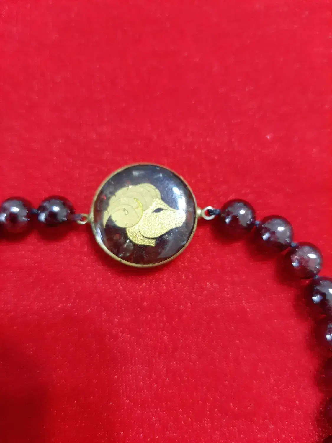 دستبند تسبیح قوچ با ورق نازک طلا|جواهرات|رشت, چله خانه|دیوار