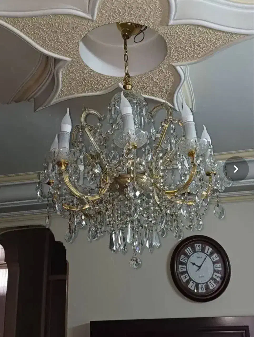 لوستر کریستالی چک|لوستر و چراغ آویز|ساوه, |دیوار