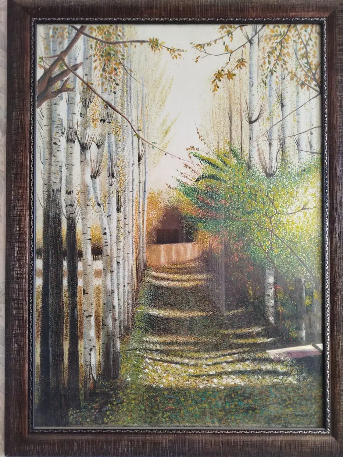 تابلو نقاشی مداد رنگی منظره|تابلو، نقاشی، عکس|بردسکن, |دیوار