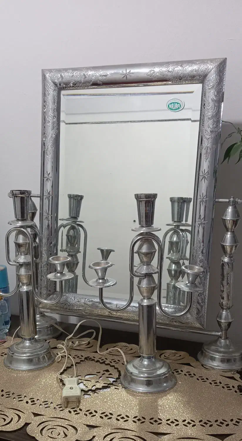 آینه و شمعدان|صنایع دستی و سایر لوازم تزئینی|شیراز, معالی‌آباد|دیوار