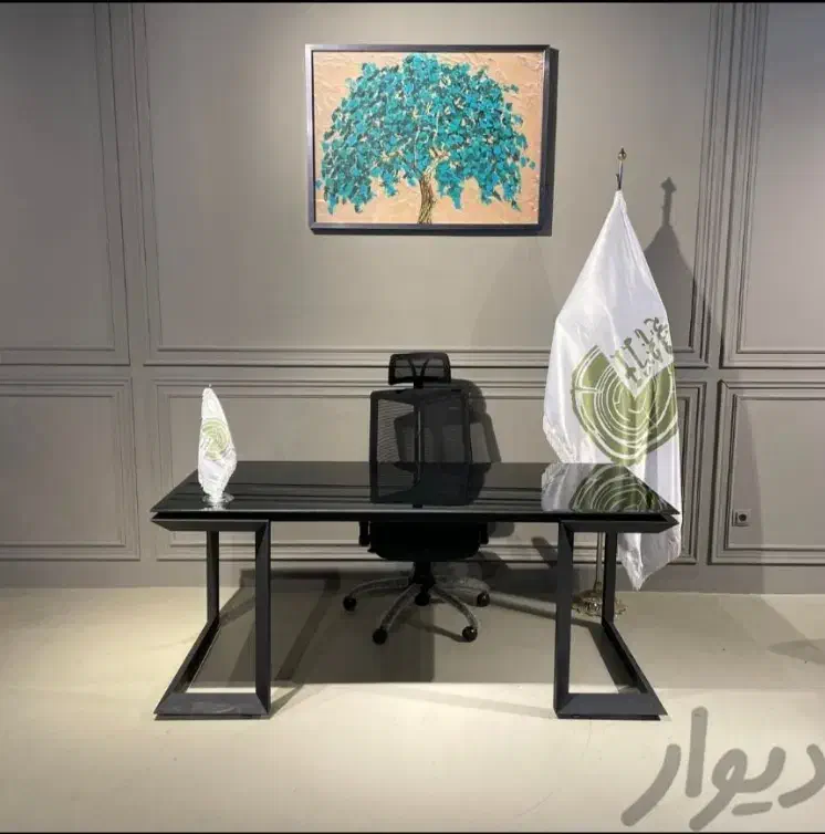 میزمدیریت ، میزکنفرانس ، پایه فلزی و صفحه شیشه ای|مبلمان اداری|احمدآبادمستوفی, |دیوار