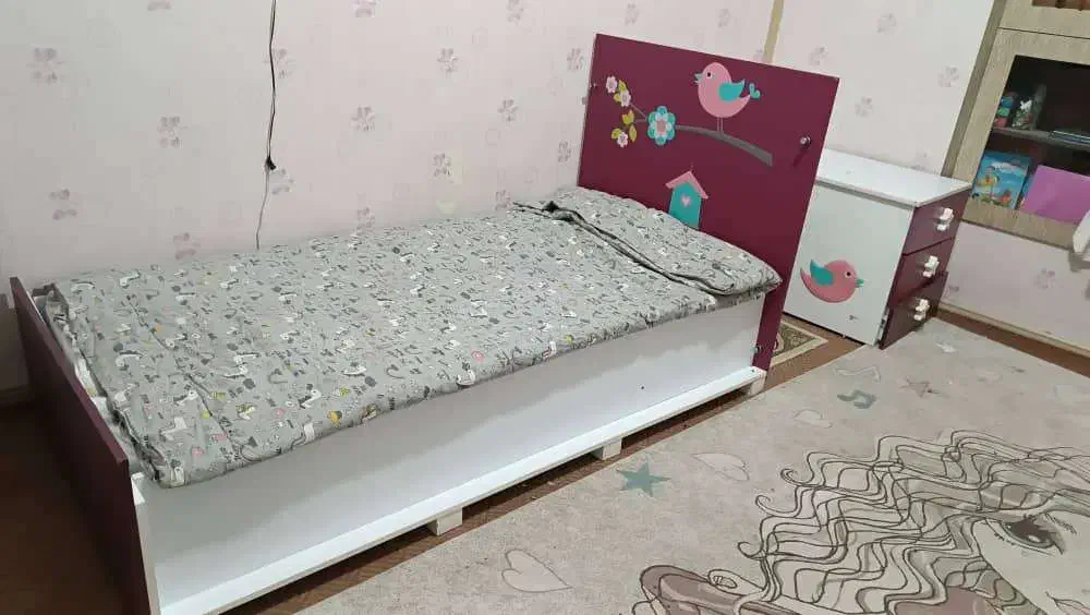 تخت کمد دومنظوره نوزادونوجوان،تشک،میز صندلی تحریر|تخت و سرویس خواب|اقلید, |دیوار