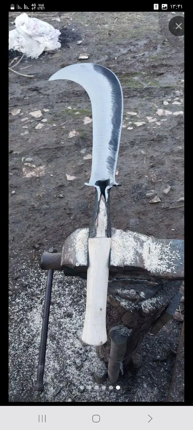 داس سازی(چلنگری)(صیقلی) پسرک آهنگر|ابزارآلات|رشت, لاکان|دیوار