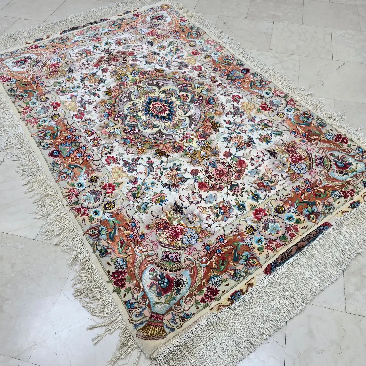 دوعدد فرش دستباف خطیبی تبریز کف ابریشم نو|فرش|تهران, ونک|دیوار