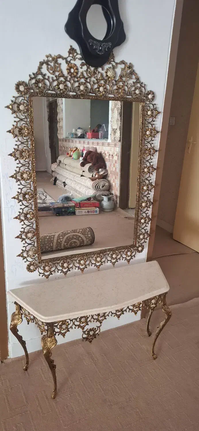 آیینه کنسول برنز اصل|بوفه، ویترین، کنسول|تهران, ازگل|دیوار