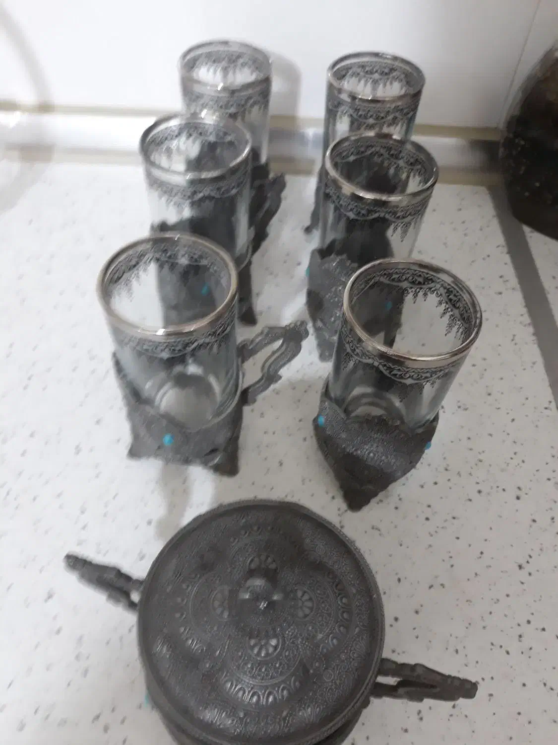 ظروف قدیمی قوری گل مرغ استکان پیوتر هاونگ|قوری، کتری، قهوهساز دستی|تهران, تهرانپارس شرقی|دیوار