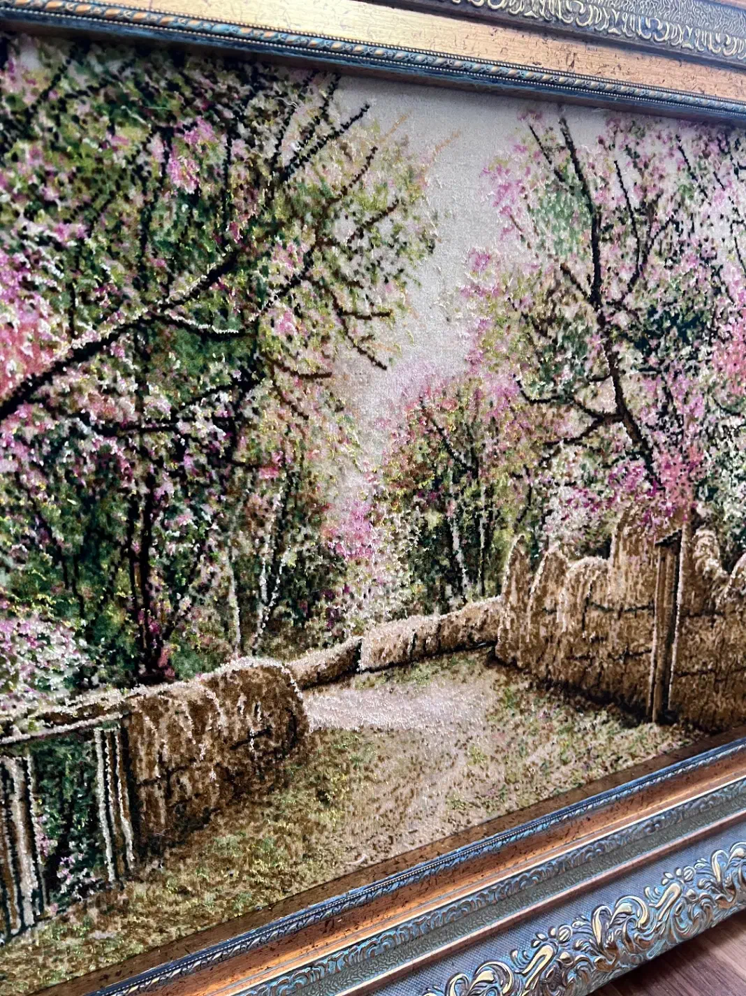 تابلوفرش دستبافت گل ابریشم|تابلو فرش|تهران, سوهانک|دیوار