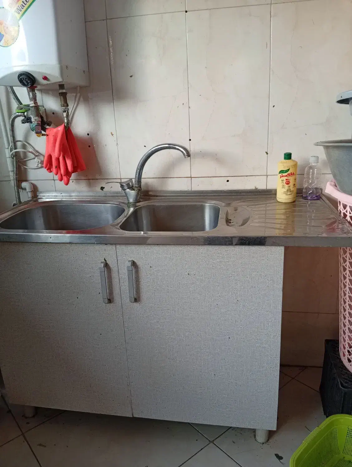 سینک دولگنه|آب‌چکان و نظم‌دهنده ظروف|کرج, کمال‌شهر|دیوار