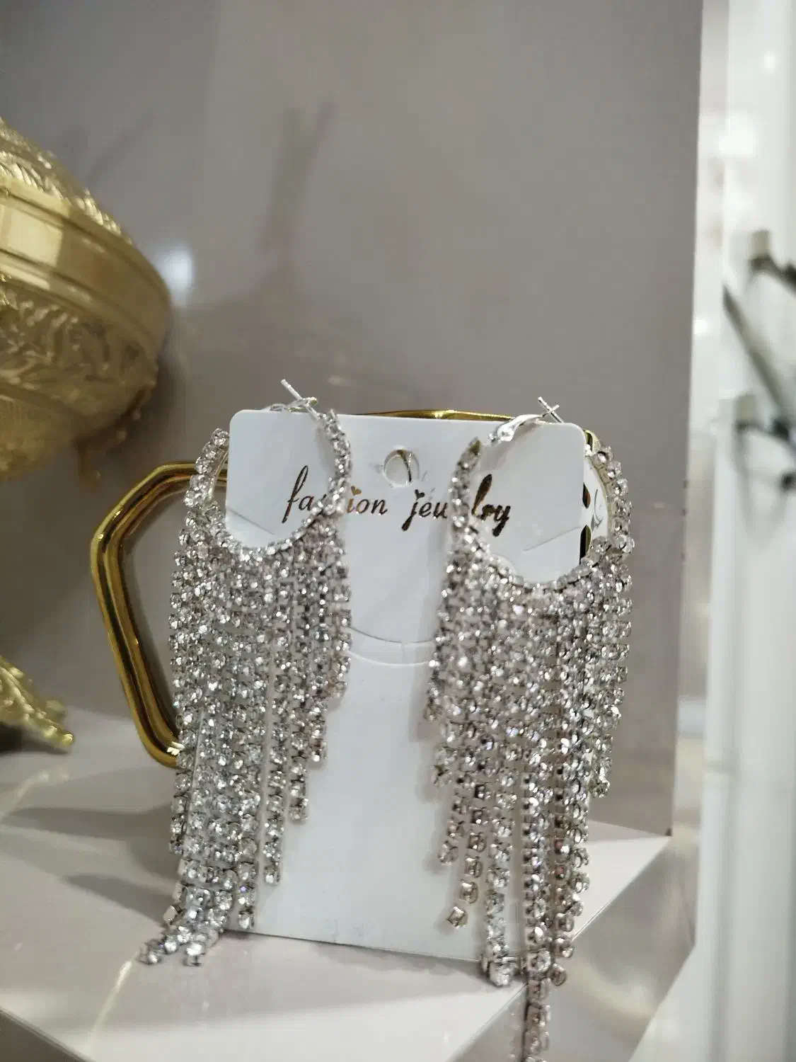 گوشواره مجلسی نگین دار|بدلیجات|تبریز, |دیوار