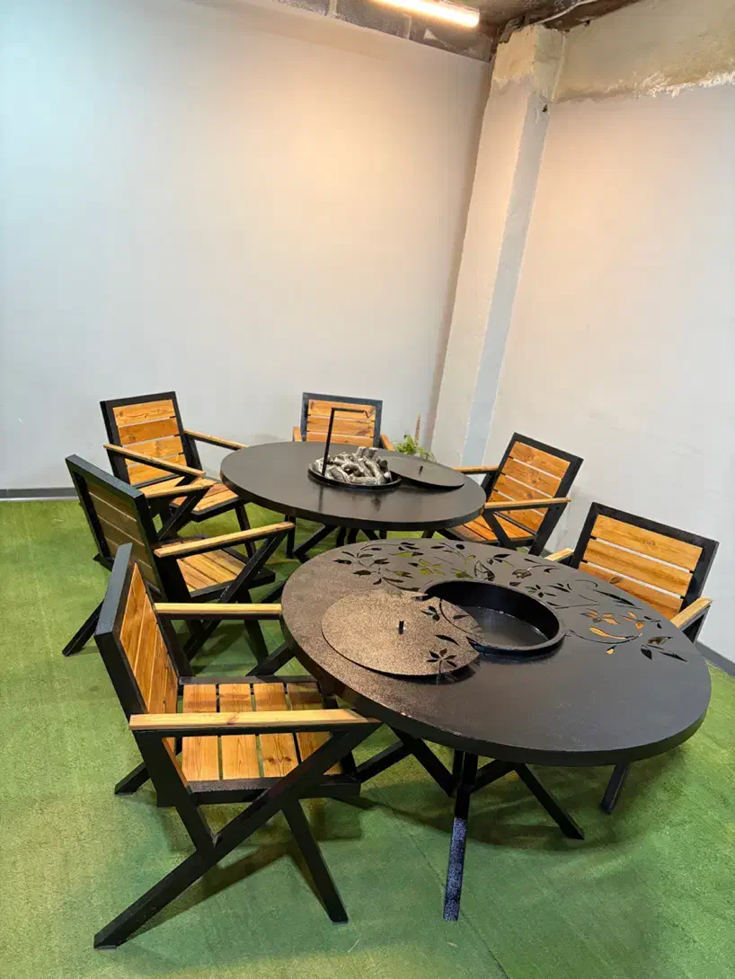 میز باغی میز گرد میز فلزی|میز و صندلی غذاخوری|ماهدشت, |دیوار