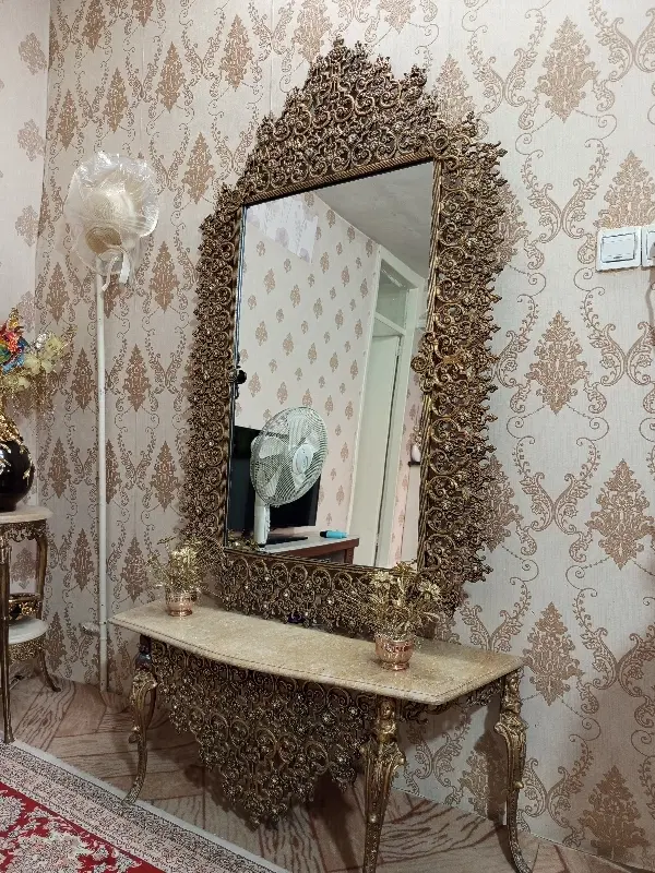 اینه شمعدان طرح برنجی الومینیوم|آینه|تهران, نعمتآباد|دیوار