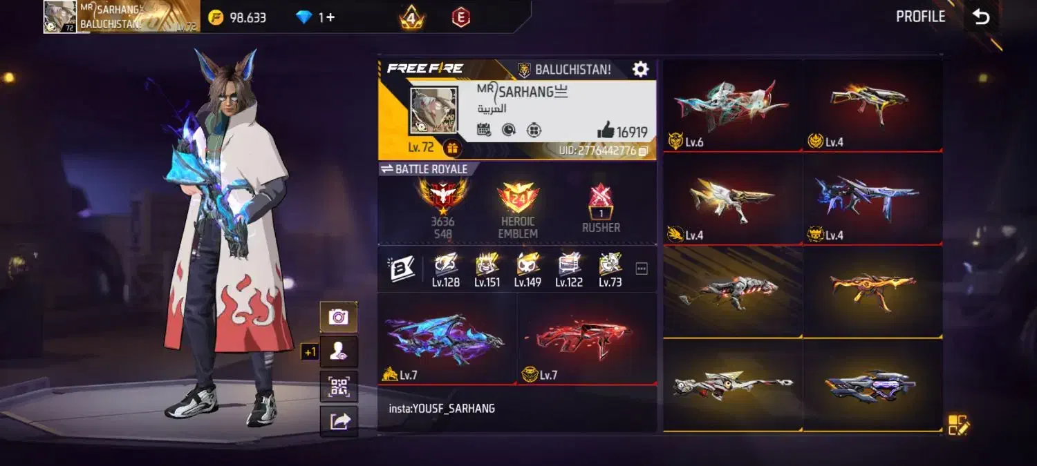 اکانت فری فایر فول گان|کنسول، بازی ویدئویی و آنلاین|ایرانشهر, |دیوار